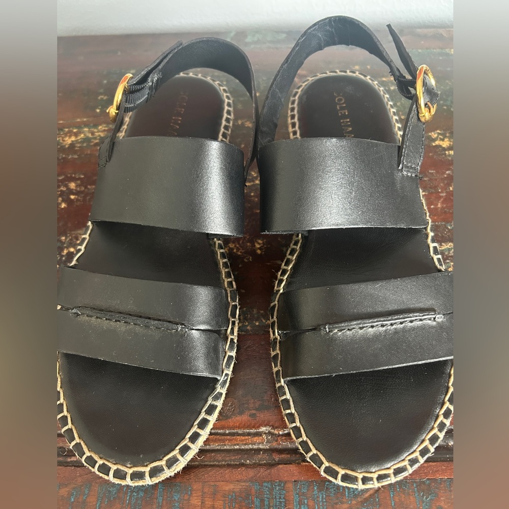 Cole Haan Black Leather Tilden Sandal